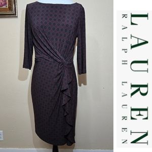 Lauren Ralph Lauren Black/Burgundy Dress